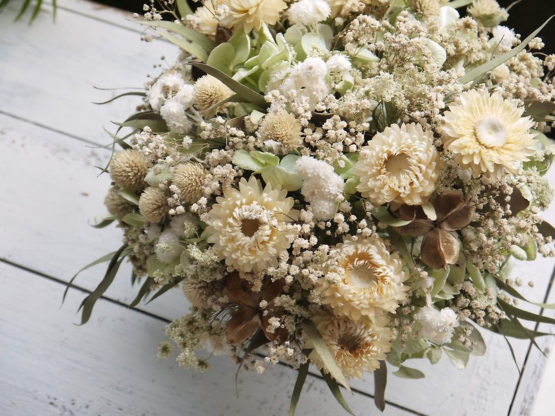 The promise of happiness. Natural color system. Valentine's birthday gift dry flowers preferred. - Dried Flowers & Bouquets - Plants & Flowers White