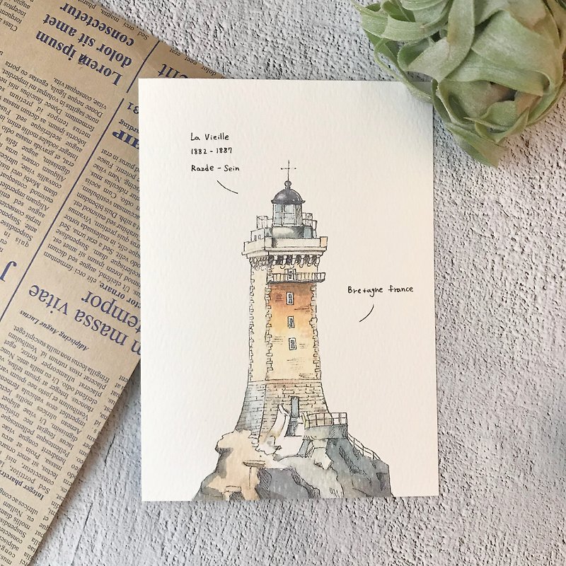 ヴィエイユ灯台-はがき - カード・はがき - 紙 カーキ