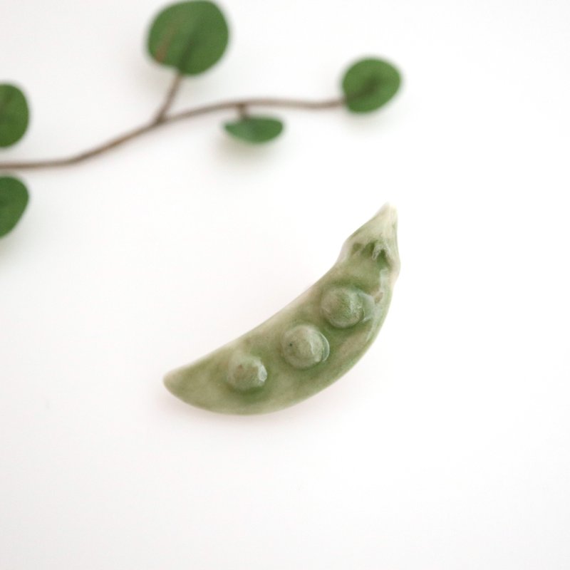 Pea pin brooch - 胸針 - 瓷 綠色