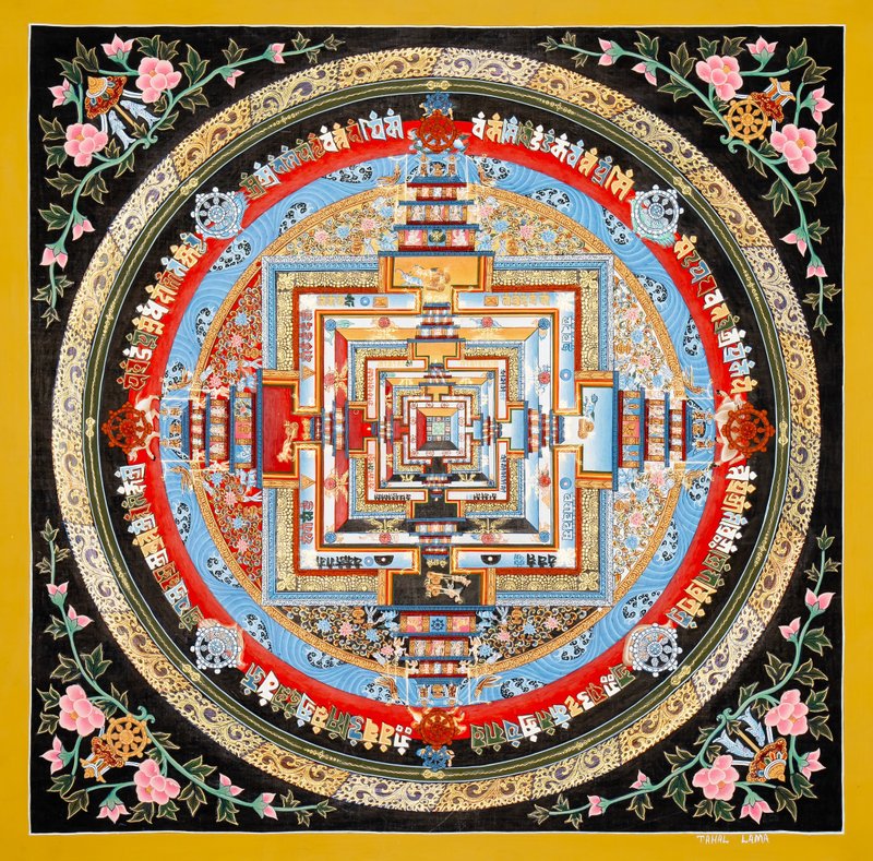 精神卡拉秋普拉曼陀罗手工金绘画 - 裝飾/擺設  - 其他材質 多色