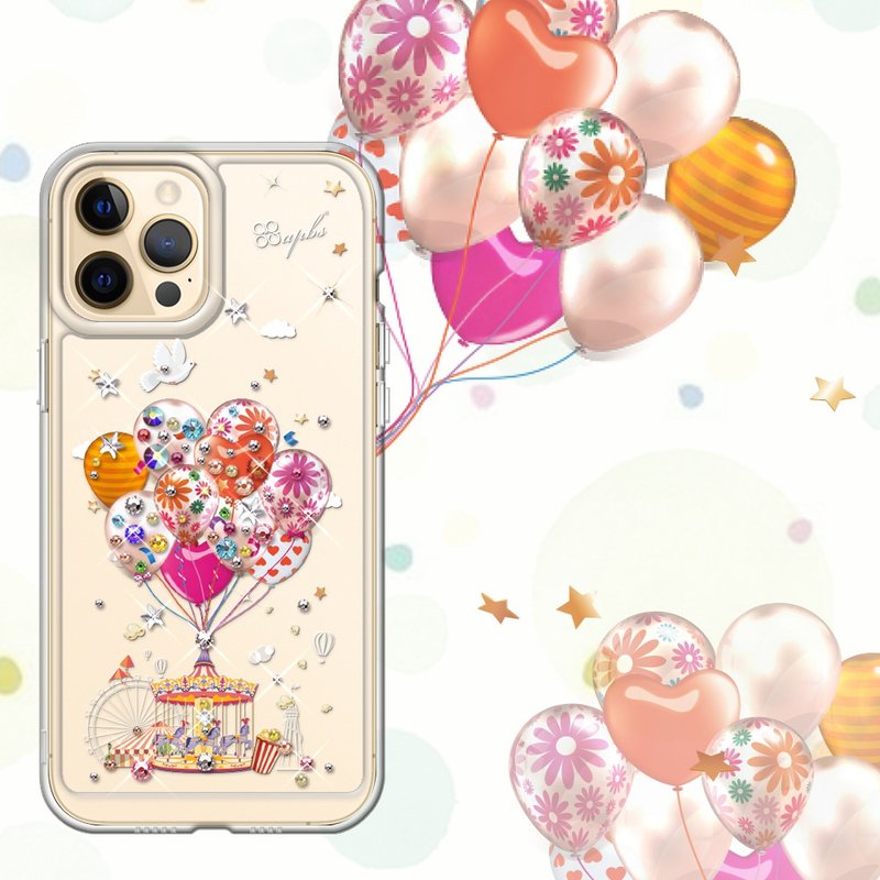 iPhone 12全系列 水晶彩鑽防震雙料手機殼-夢想氣球 - 手機殼/手機套 - 其他材質 多色