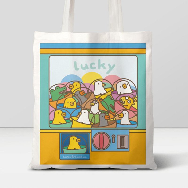 8oz single-shoulder canvas bag (three options) | LINE sticker stretchable chicken and duck - กระเป๋าแมสเซนเจอร์ - วัสดุอื่นๆ 