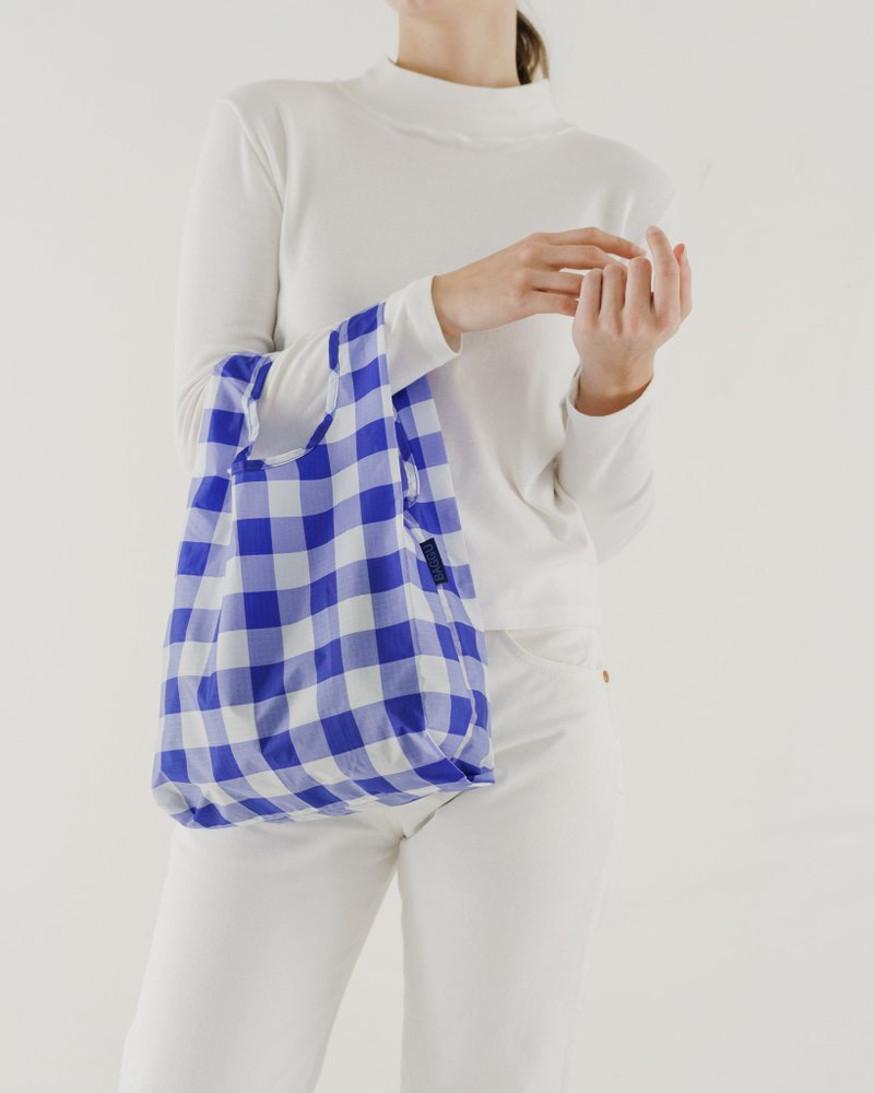 BAGGU S Big Check Blue Shop BAGGU Handbags & Totes Pinkoi