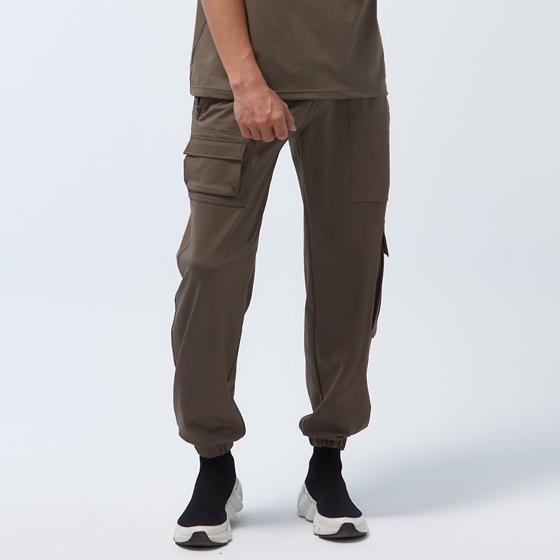 Cozee-Antibacterial high elastic shuttle overalls-asphalt green - Men's Pants - Polyester Green