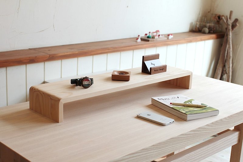 Pre-ordered - wide version - 原 type log screen frame - keyboard stand - small shelf - public version 3 - Storage - Wood Brown