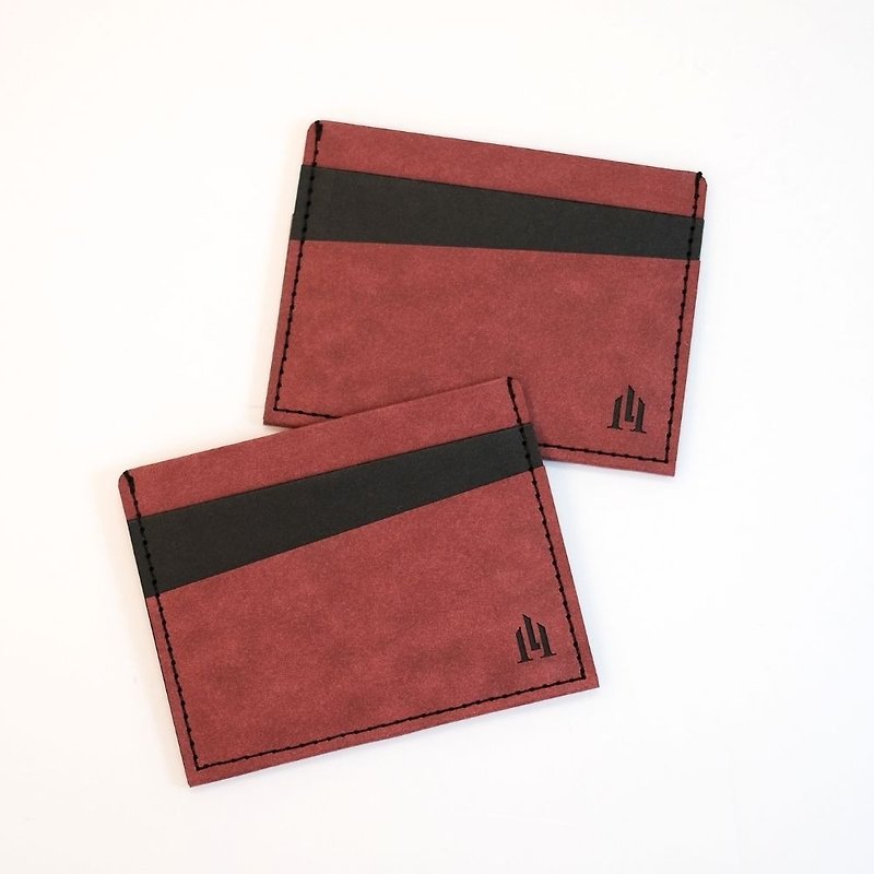 LOGINHEART | Double-sided induction card holder, red and black induction does not interfere with the 5 card layers of paper leather - Wallets - Paper 
