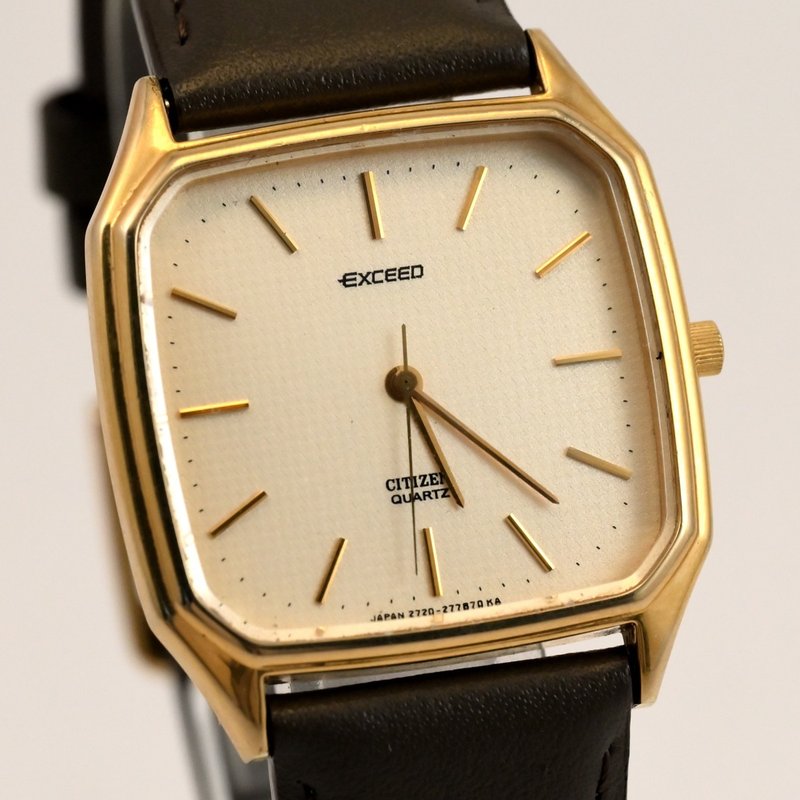 CITIZEN Exceed 男性用腕時計 クォーツ 30mm Octagon Beige Tone dial Ref.2730-273 手錶 古董錶 - 男錶/中性錶 - 不鏽鋼 金色