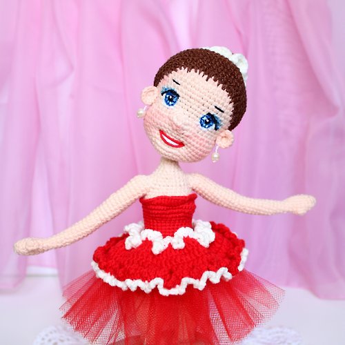ZiminaDoll Crochet ballerina doll pattern Amigurumi stuffed doll pattern PDF in English