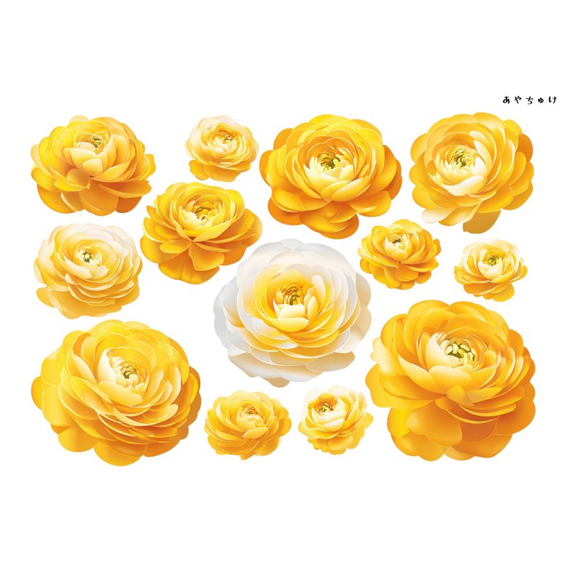 【10月新作4】20-22-0159  チョキペーパー・コラージュ素材  ラナンキュラス - 貼紙 - 紙 