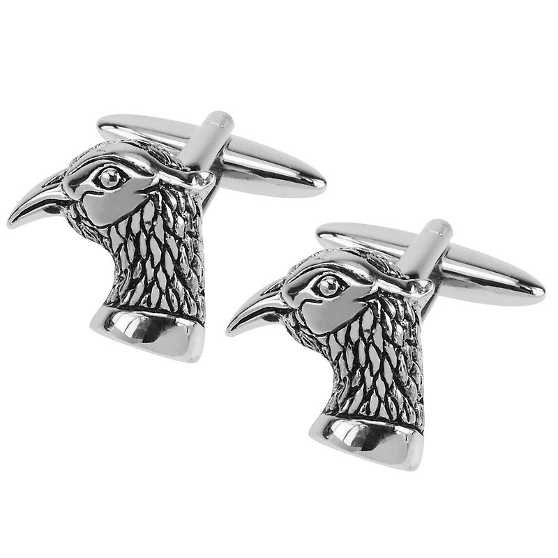 Pheasant Head Cufflinks - Cuff Links - Other Metals Silver