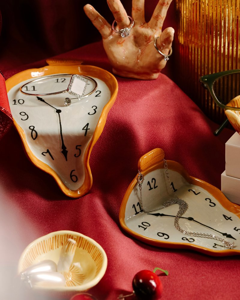 Clock Plate - 擺飾/家飾品 - 陶 藍色