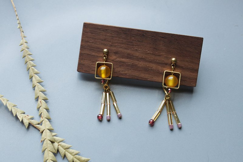 Guppy - earring  clip-on earring - Earrings & Clip-ons - Copper & Brass Yellow