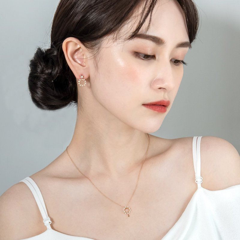 京華鑽石 熾熱之心 18K玫瑰金 雙戴款 垂墜 鑽石耳環 - 耳環/耳夾/耳骨夾 - 鑽石 