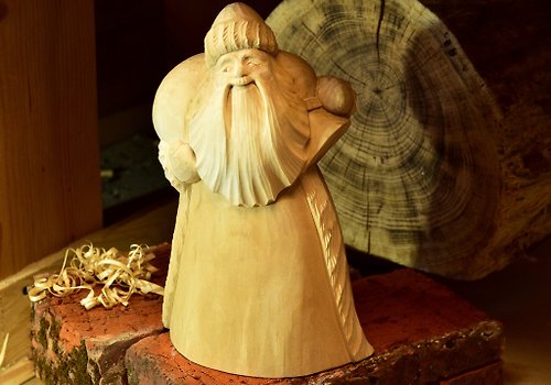 俄羅斯紀念品 木製雕塑手工雕刻聖誕老人俄羅斯聖誕老人繪畫木圖 24 厘米