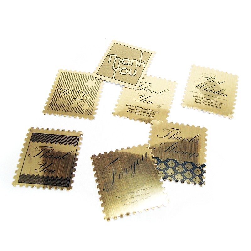 Brushed Gold gift stickers ─ stamps - สติกเกอร์ - กระดาษ สีทอง
