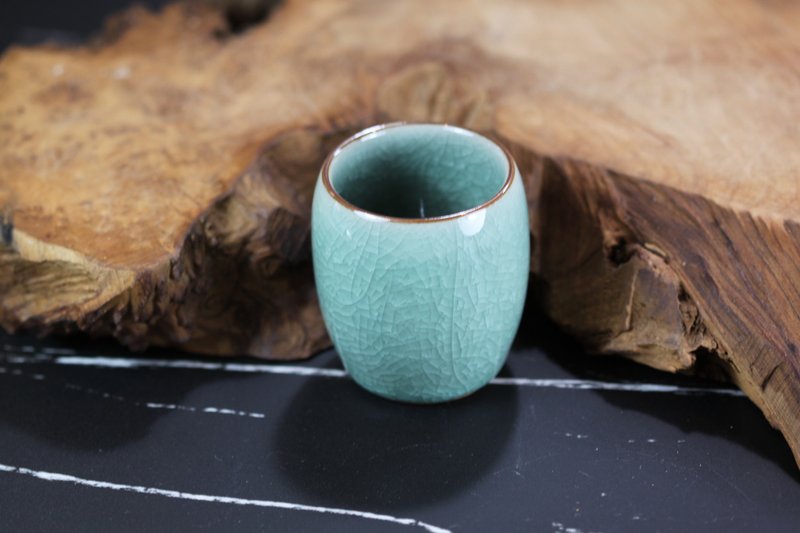 【送禮好物】100ml 哥窯 開片冰裂釉 日式小杯 名家葉敏祥手作 - 茶壺/茶杯/茶具 - 瓷 