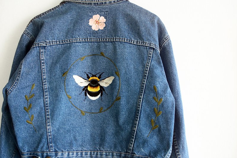 Jean jacket embroidered, Cherry Blossom season