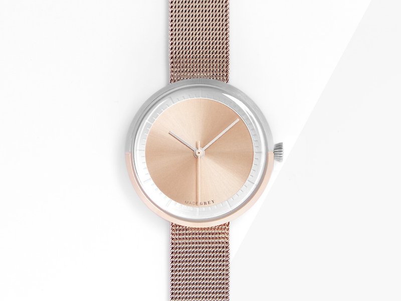 TWO-TONE ROSE GOLD MG003 MINI | MESH BAND - Women's Watches - Stainless Steel Silver