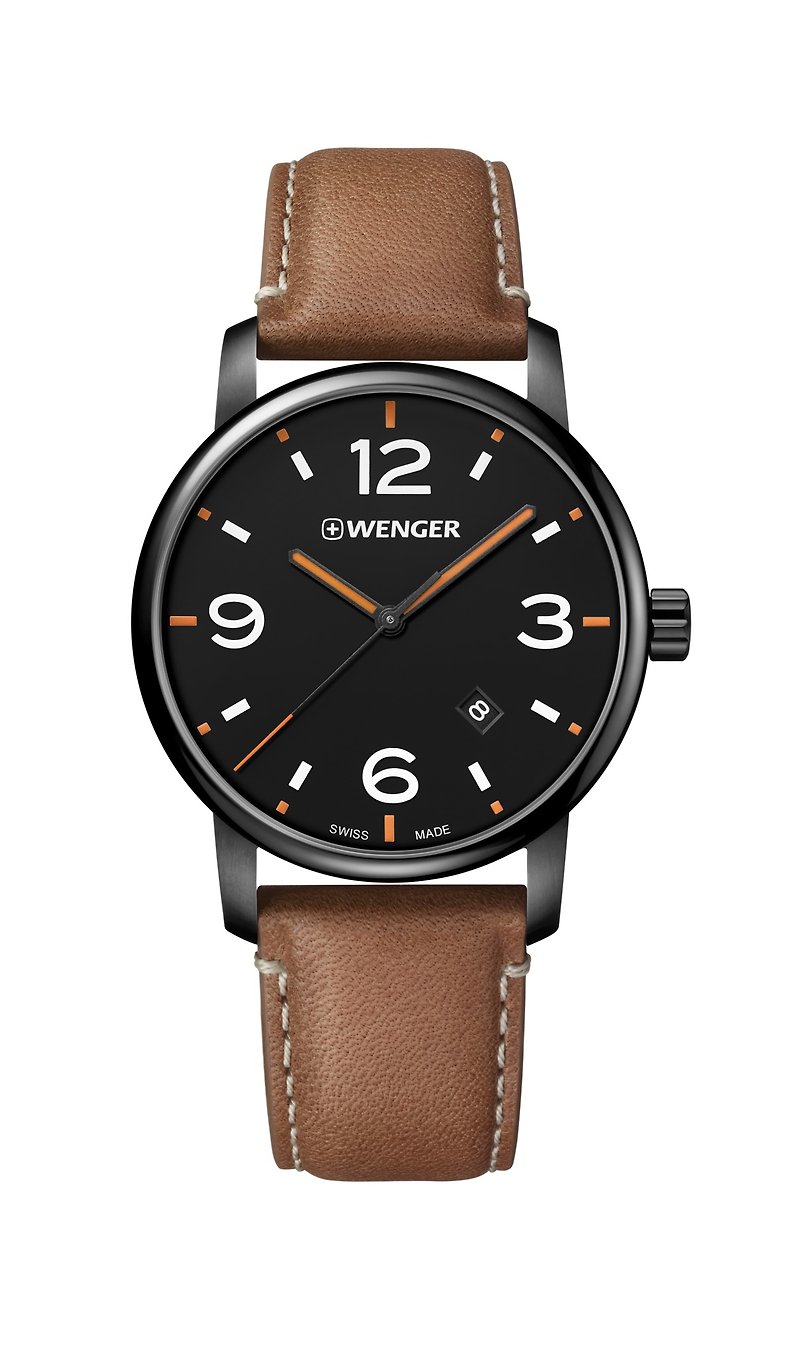 スイスウェンガーウォッチメトロポリスシリーズ - 腕時計 ユニセックス - ステンレススチール ブラック