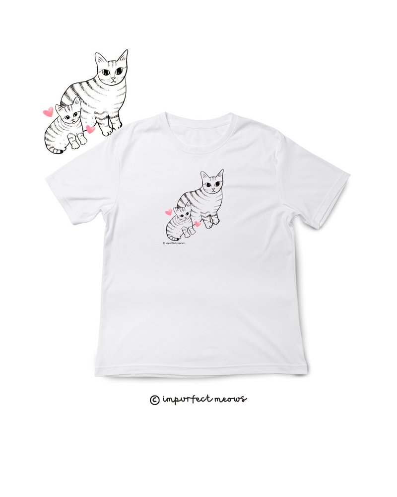 不完美貓咪 Impurfect Meows | 人品好牌品自然好T-Shirt - 白 - 女 T 恤 - 棉．麻 白色