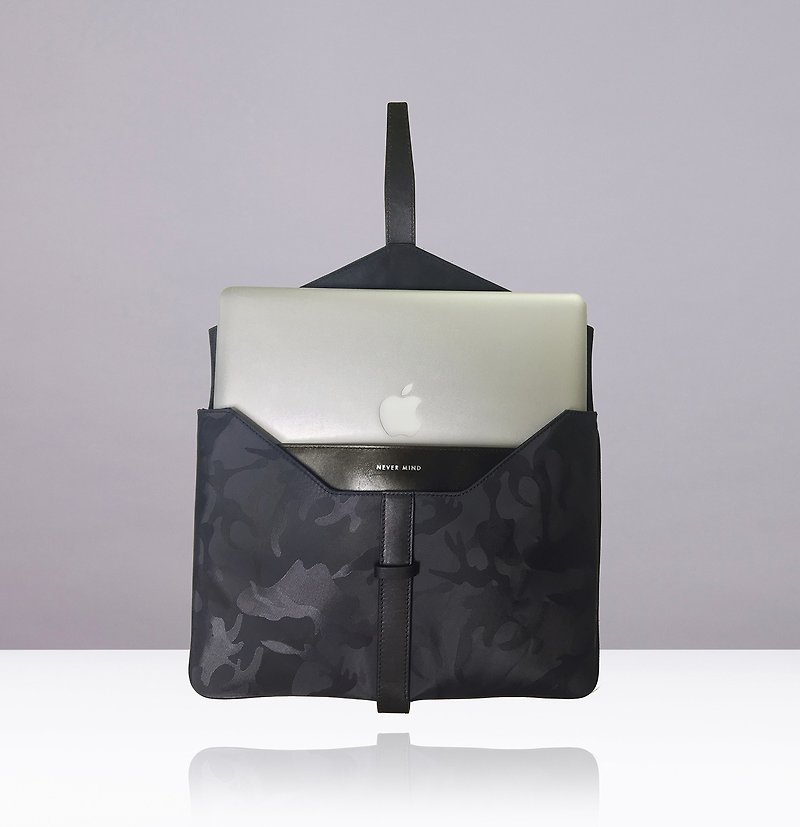 NEVER MIND-MacBookPro13 "デュアルハンドバッグ-カモフラージュ防水布付き牛革 - クラッチバッグ - 革 多色