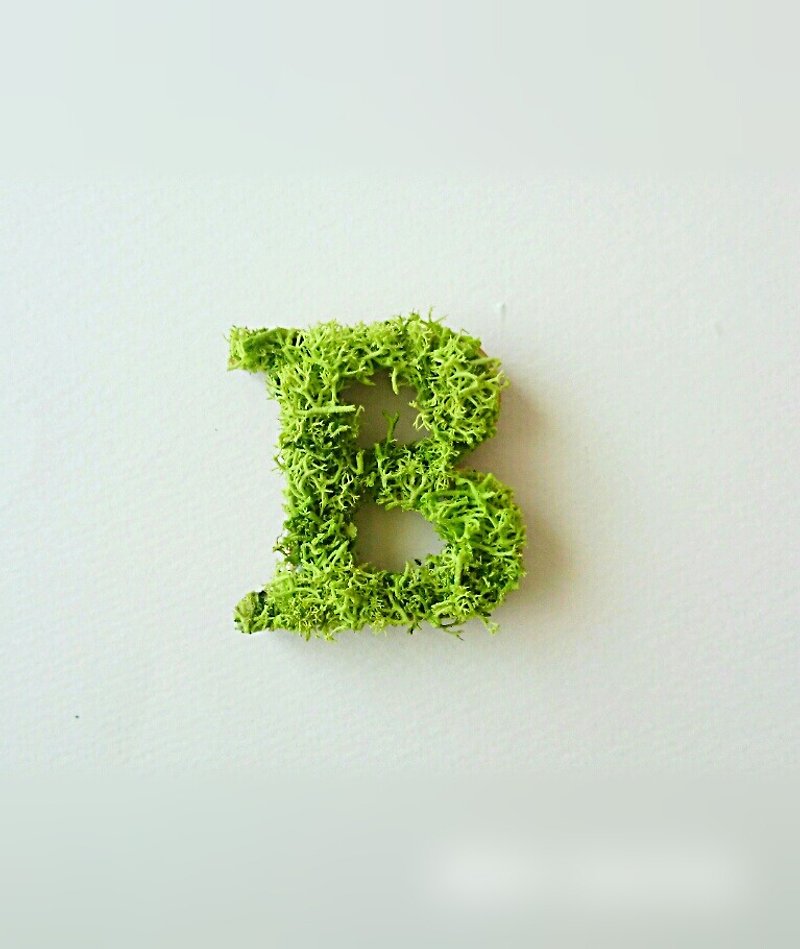 木製アルファベットオブジェ(モス)5cm/B×1点 - 裝飾/擺設  - 木頭 綠色