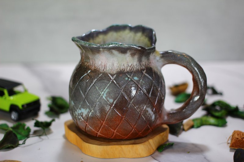 【送禮好物】180ml 蘇打燒 手捏造型咖啡杯 陶作家葉佳佩純手製 - 咖啡杯/馬克杯 - 瓷 