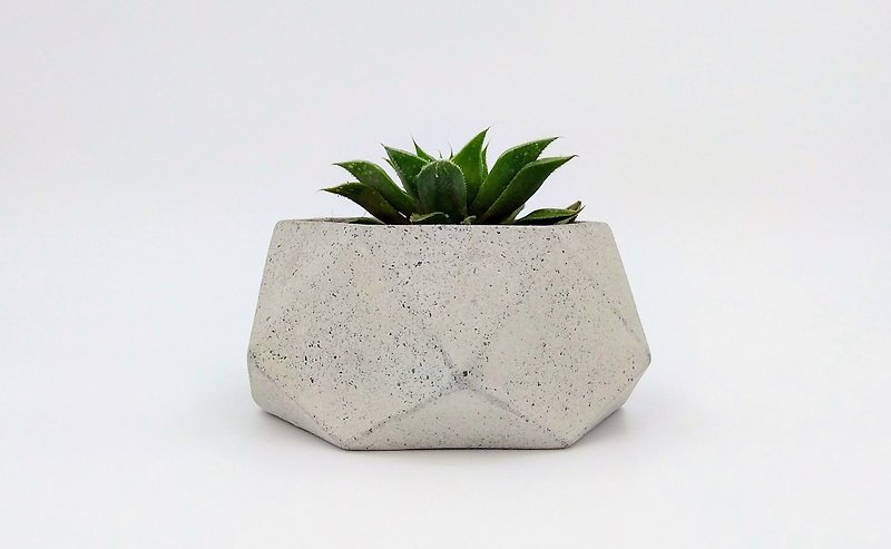 [Hexagonal pot#3] Cement flower/ Cement potted plant/ Cement planting (without plants) - ตกแต่งต้นไม้ - ปูน สีเทา