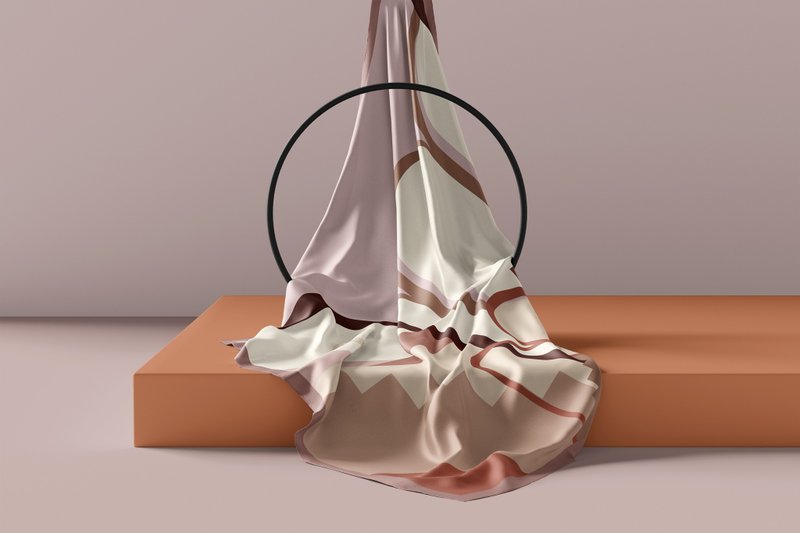 Auburn 真絲絲巾 100% silk | 90x90cm - 絲巾 - 絲．絹 紅色