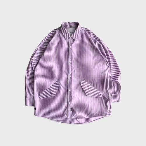 DYCTEAM® DYCTEAM - Wide striped Patch pocket shirt (purple)
