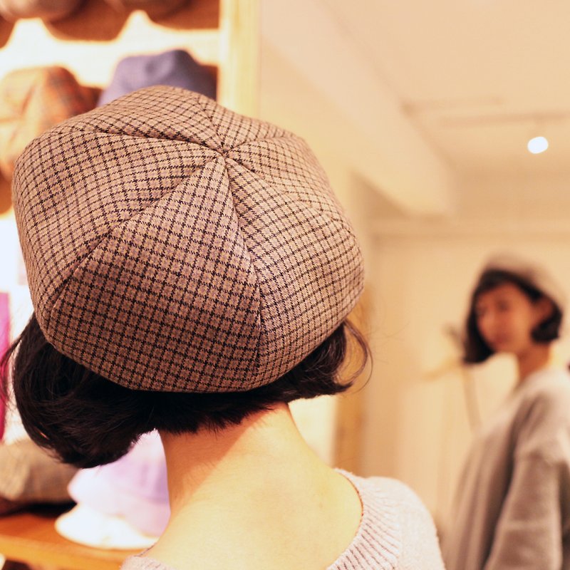 JOJA│ [Limited] pure wool beret small Langer / SM adjustable / beret / painter cap - Hats & Caps - Cotton & Hemp Blue