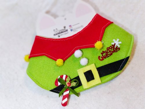 Unique Handmade HK 聖誕 耶誕節 elf 寵物圍巾/頸飾 Christmas neck wear collar