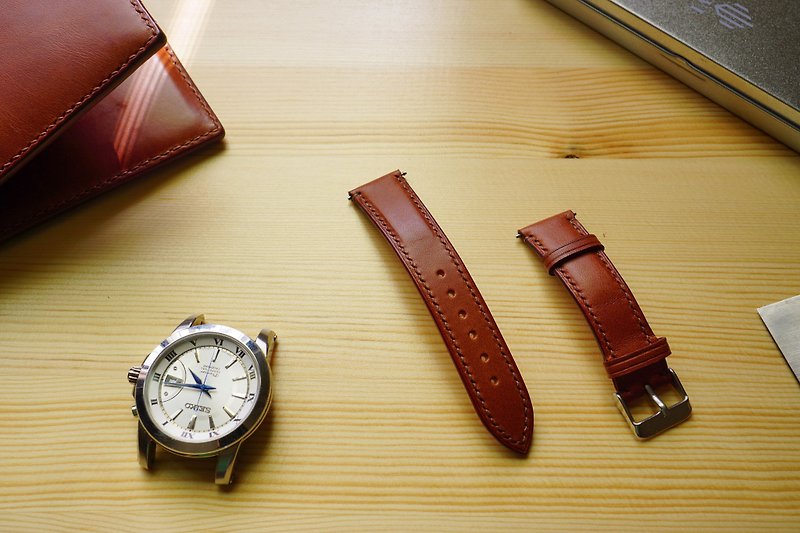 Leather watch strap - Watchbands - Genuine Leather Brown