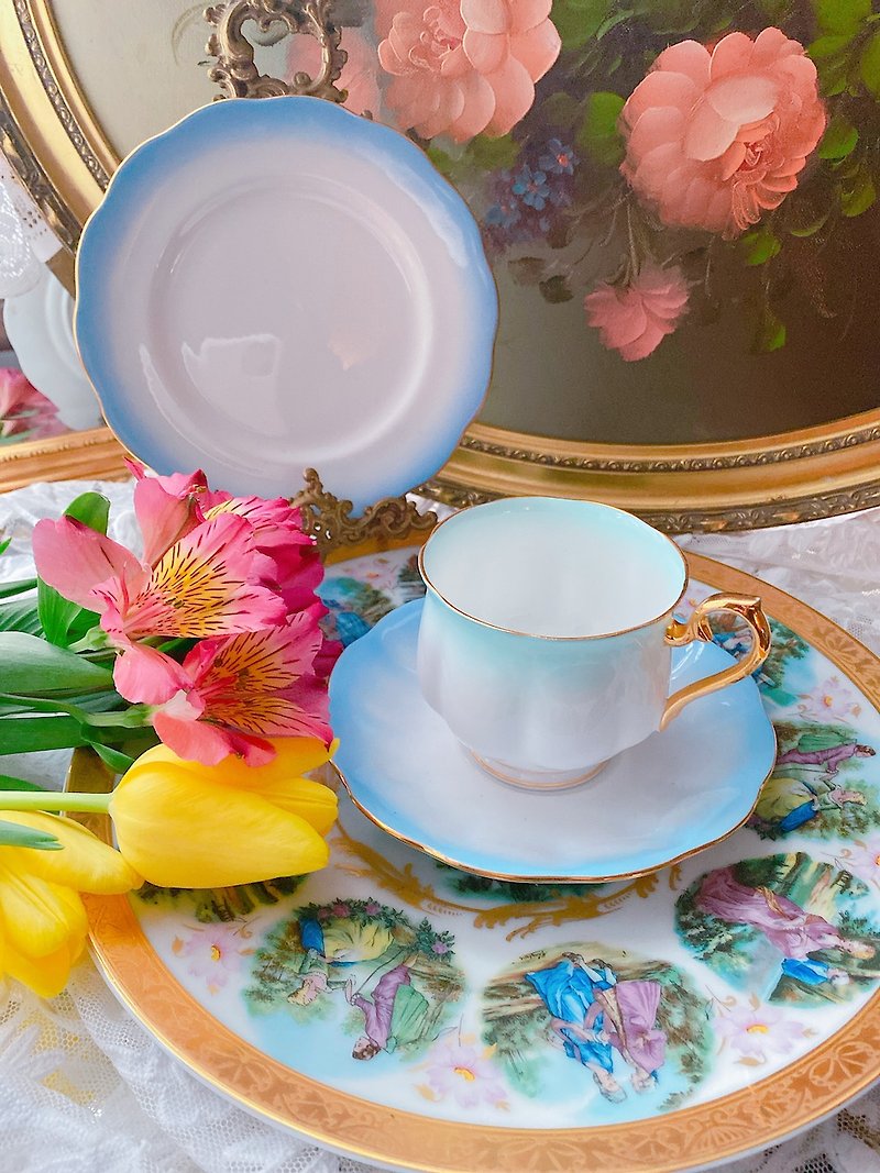 英國骨瓷皇家阿爾巴特 Royal Albert 花茶杯 咖啡杯三件組庫存品 - 茶具/茶杯 - 瓷 藍色