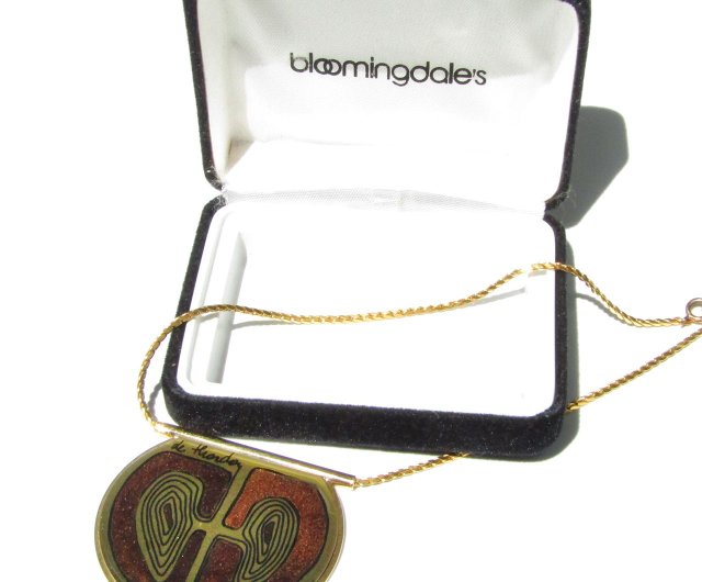 USA Vintage enamel modern design necklace - Shop panic-art-market 