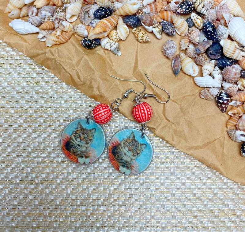 Handmade earrings. Earrings with beads. Handmade. - ต่างหู - วัสดุอื่นๆ 