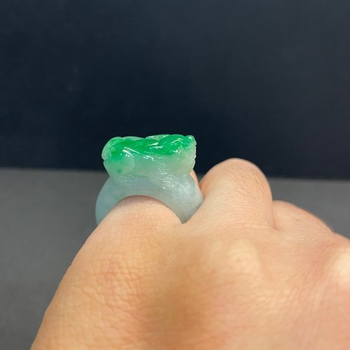 元元圓滾滾 水晶手鍊 瀚玉珠寶 天然A貨翡翠 正陽綠貔貅戒指 緬甸玉戒指 玉戒 招財避邪