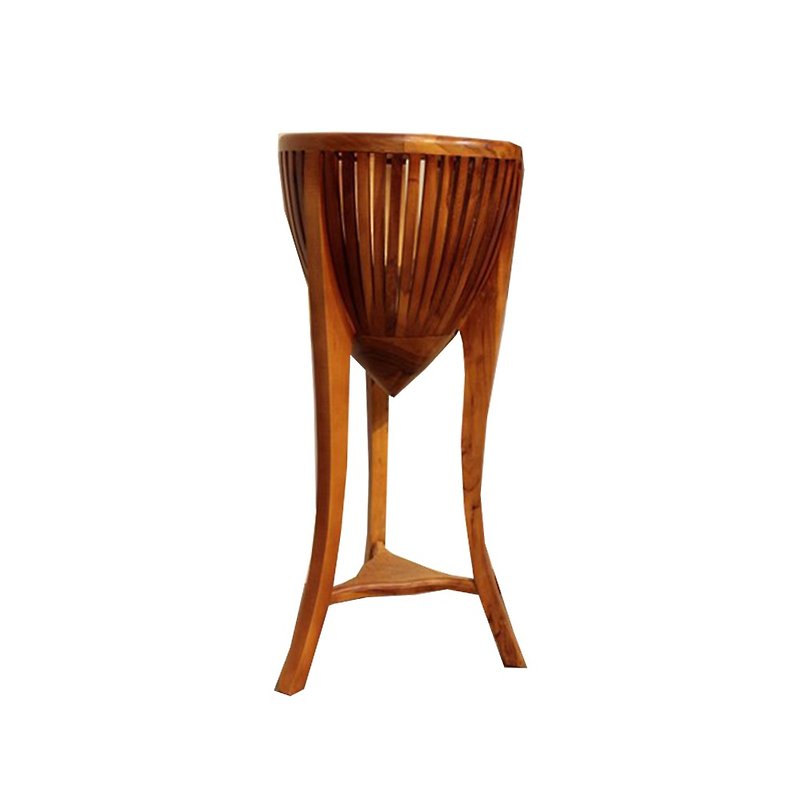 【Jidi Cityチークの木材100％家具】PP570B 南洋風花台3種（シングル・ミディアム） - 観葉植物 - 木製 