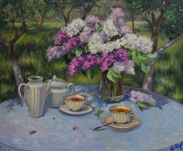 Lilac Painting Flowers Original Artwork Still Life Lilac Painting