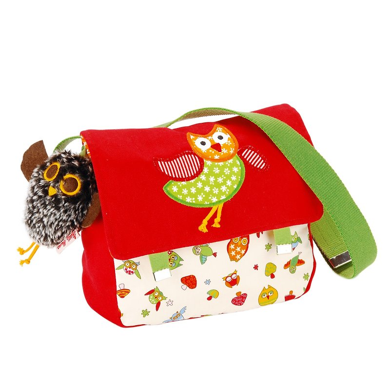 German century brand Käthe Kruse Alba owl kid shoulder bag - Backpacks & Bags - Cotton & Hemp Red