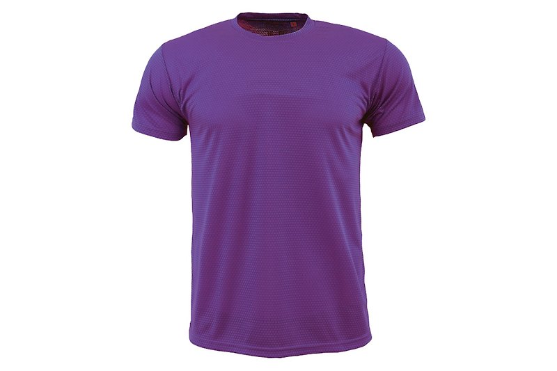 X-DRY plain surface moisture wicking round neck T :: purple :: men and women can wear - Men's Sportswear Tops - Polyester Purple