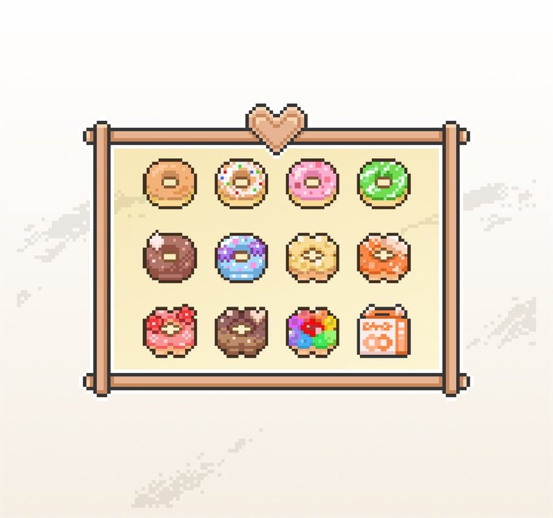 Twitch小奇點及訂閱者徽章/忠誠徽章套圖/像素風/甜甜圈 - Logo 設計/圖案設計 - 其他材質 