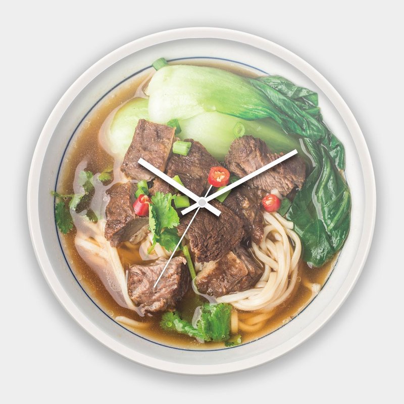 牛肉麵 台灣製30CM辦公居家時尚極簡靜音掃描掛鐘C011 - 時鐘/鬧鐘 - 塑膠 卡其色