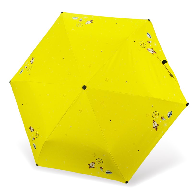 【傘電俠】下拉式三折傘 – 迷航外星人 亮黃色 - 雨傘/雨衣 - 防水材質 黃色