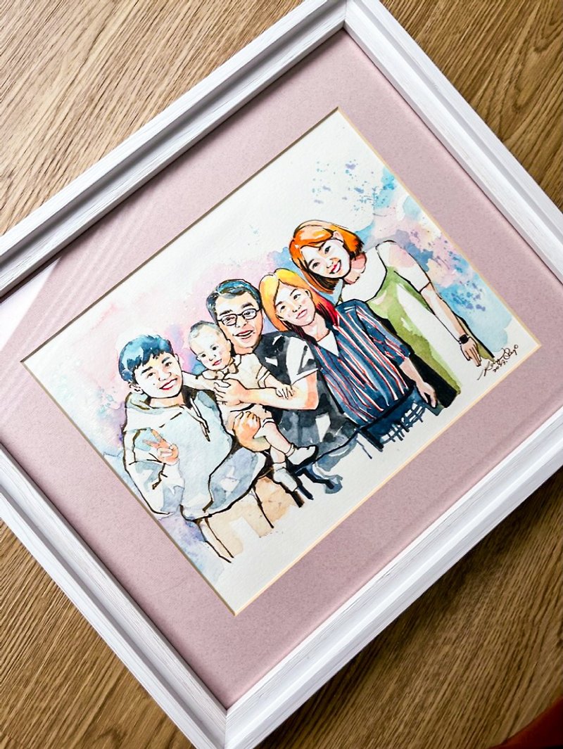 【Watercolor like face painting】-hand-painted manuscript/paper/customized family portrait - Cards & Postcards - Paper 