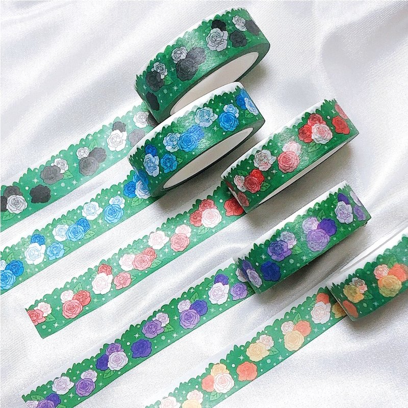 Rose Garden Washi masking tape (siyans dreamy) - 紙膠帶/和紙/PET - 紙 多色