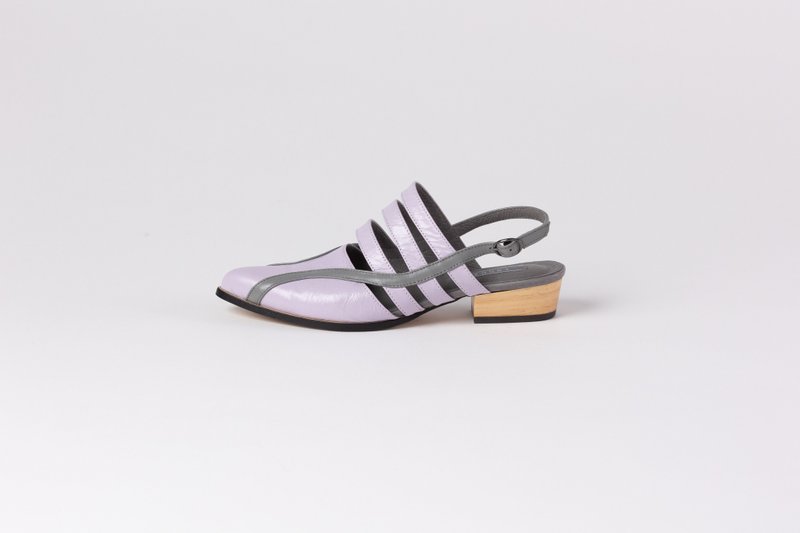 ZOODY / sundial / handmade shoes / pointed sandals / pink purple - Women's Leather Shoes - Genuine Leather Purple