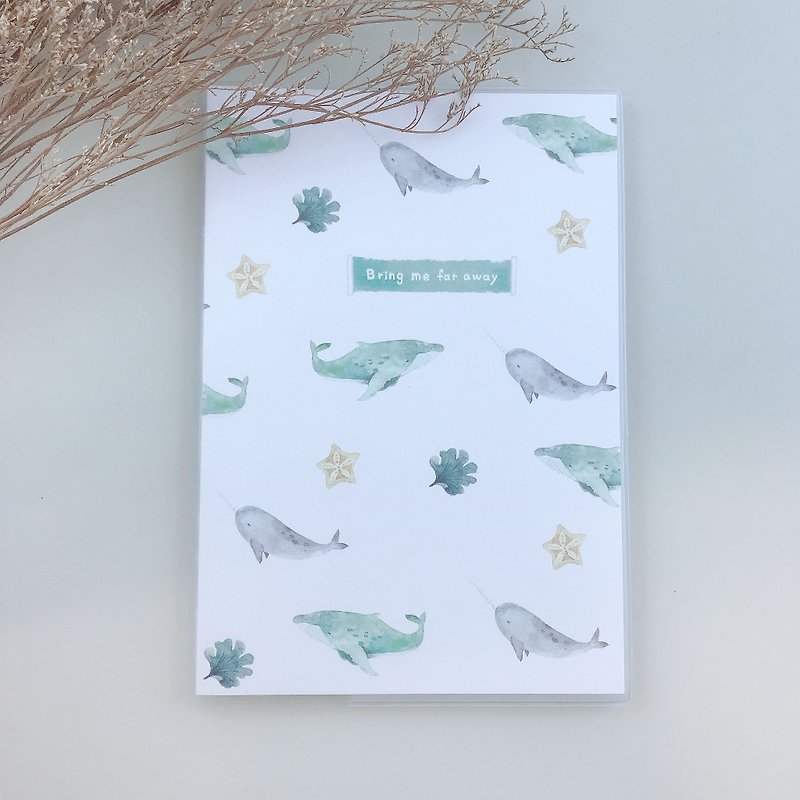 Whales Swimming-Plaid Notebook - สมุดบันทึก/สมุดปฏิทิน - กระดาษ 