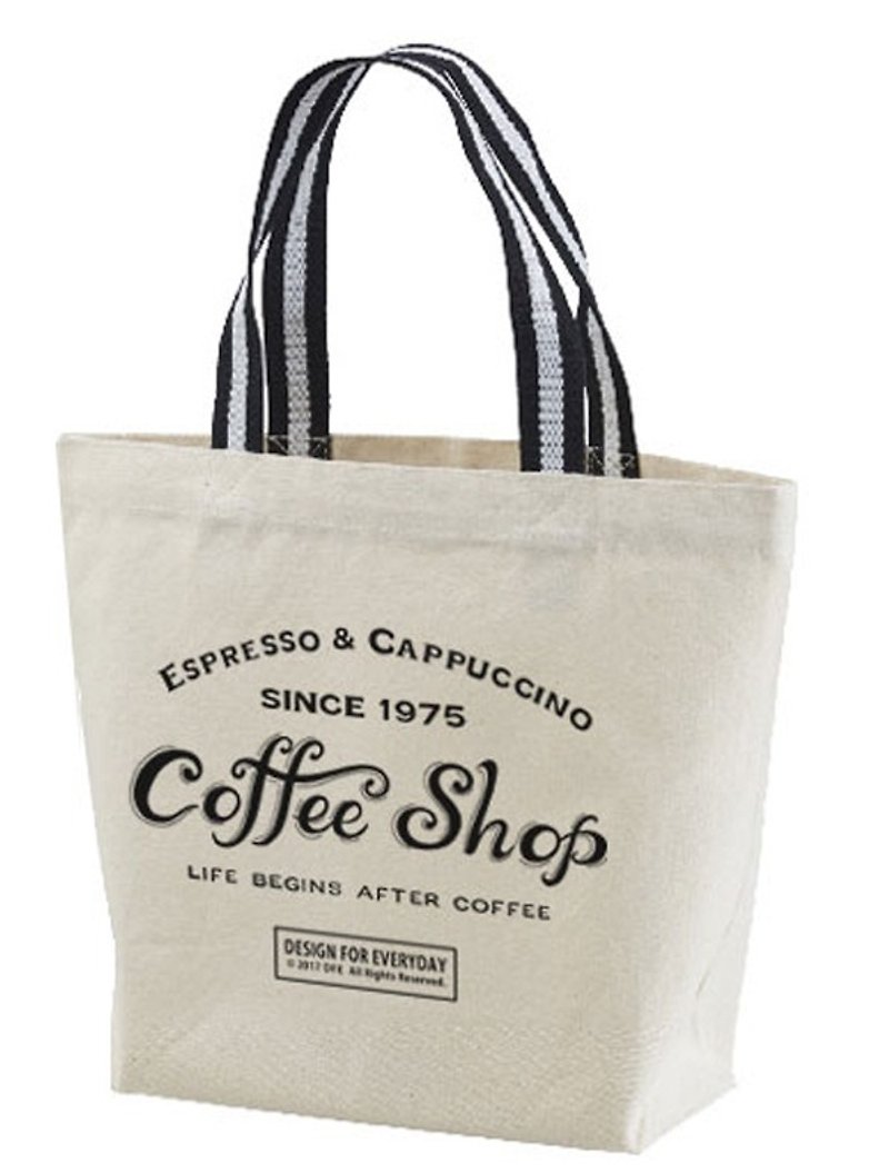 カフェ（COFFEE SHOP）　トートバック　S【受注生産品】 - トート・ハンドバッグ - コットン・麻 カーキ