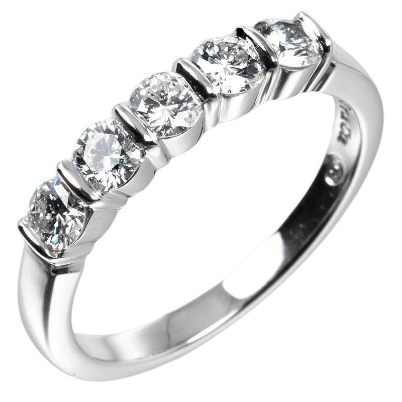 【日本直送】ティファニー TIFFANY&Co. フォーエバー エンブレイス 9号 リング 指輪 Pt950プラチナ 5Pダイヤモンド 約3.69g【中古】 - 戒指 - 貴金屬 銀色